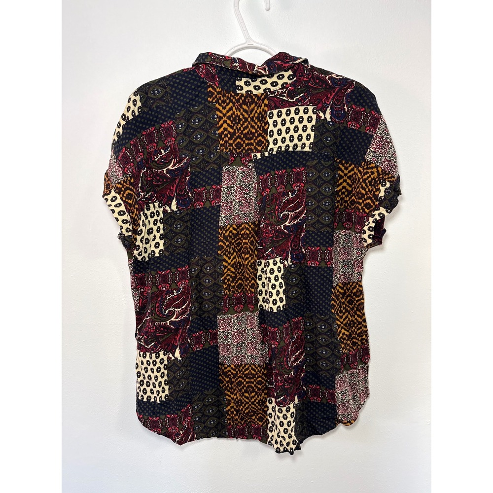 Intro Patchwork Paisley Rayon Button Up Shirt Mul… - image 6